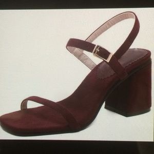 Burgundy suede strap sandals